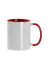 Tasse de couleur intérieure/poignée de 11 oz, rouge