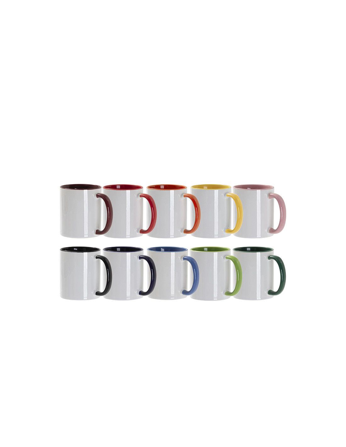 Tasse de couleur intérieure/poignée de 11 oz, rouge
