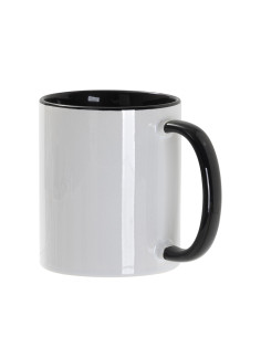 Tasse de couleur intérieure/poignée de 11 oz-noir 2