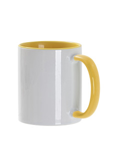 Tasse de couleur intérieure/poignée de 11 oz, jaune 2