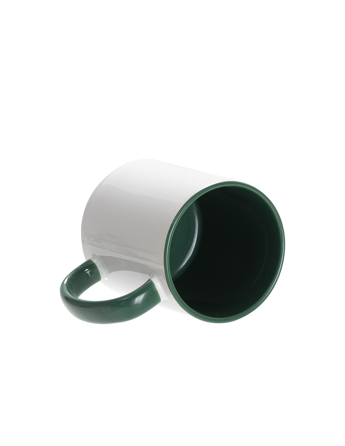 Tasse de couleur intérieure/poignée de 11oz-vert