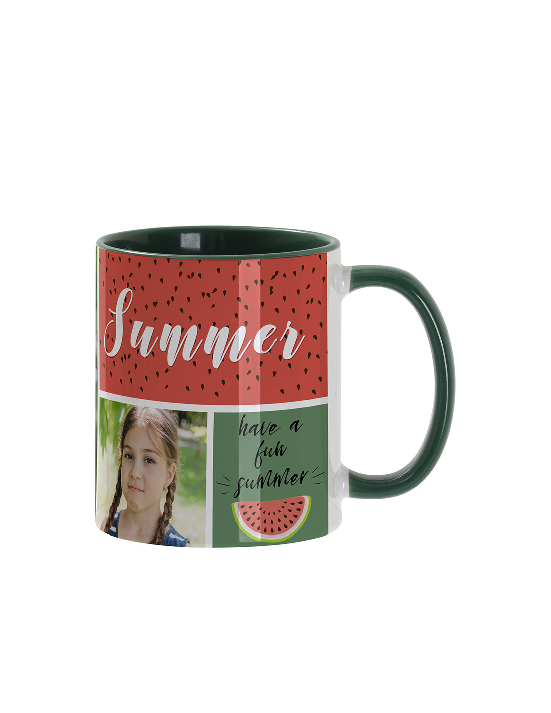 Tasse de couleur intérieure/poignée de 11oz-vert