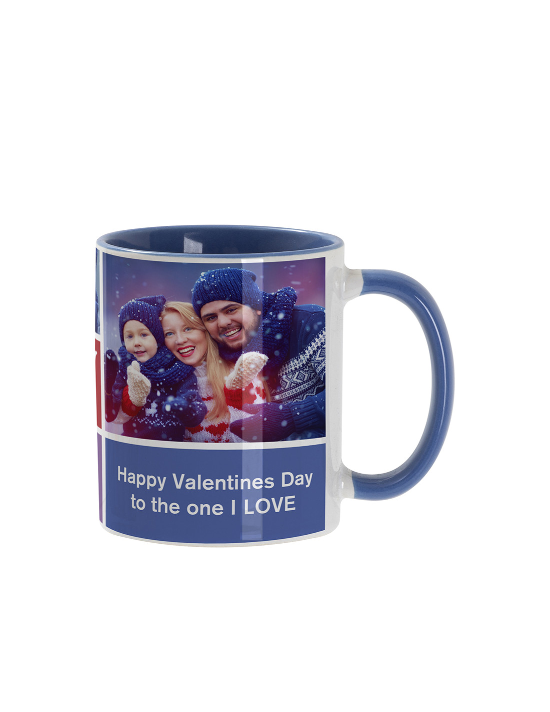 Tasse de couleur intérieure/poignée de 11 oz, bleu clair