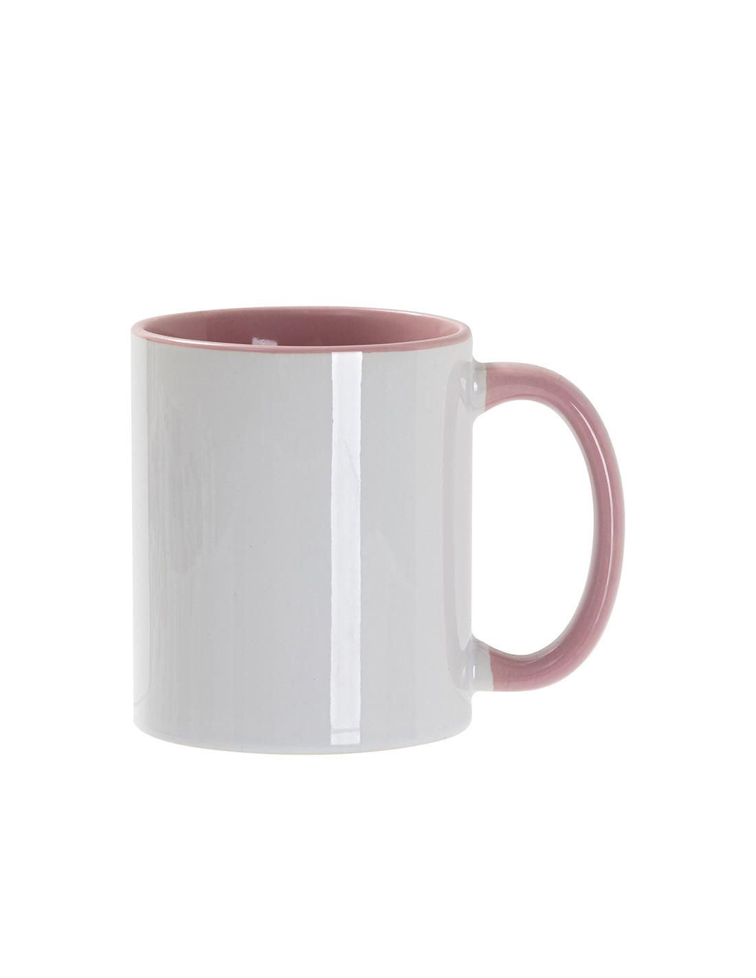Tasse de couleur intérieure/poignée de 11 oz, rose
