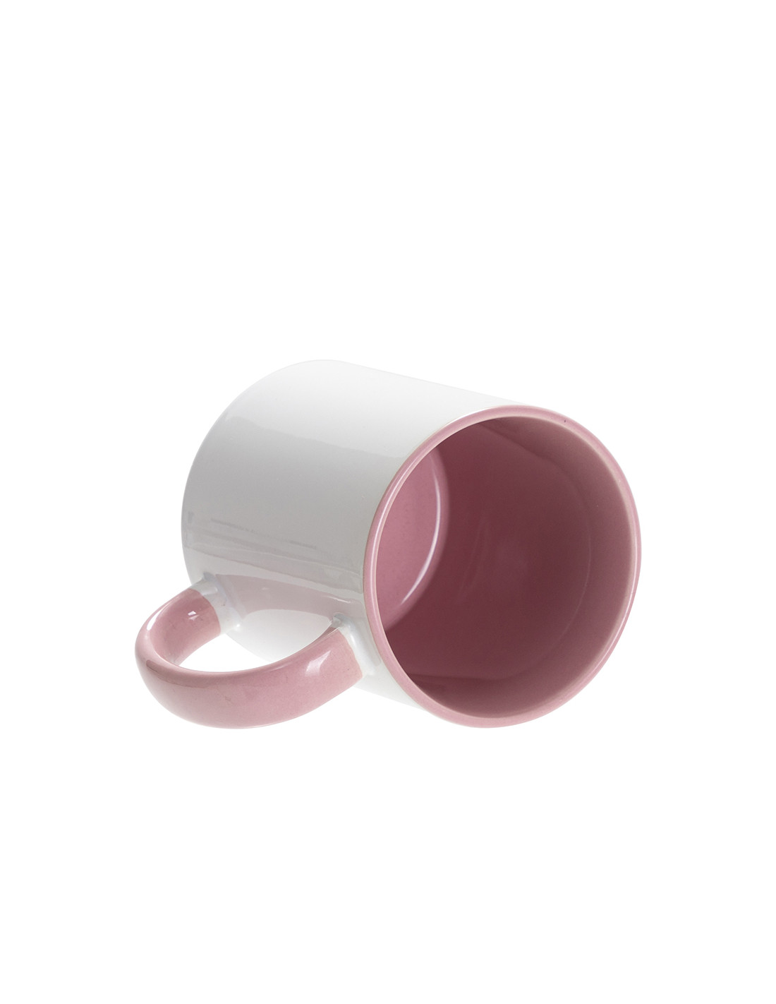 Tasse de couleur intérieure/poignée de 11 oz, rose