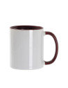 Tasse de couleur intérieure/poignée de 11 oz-marron