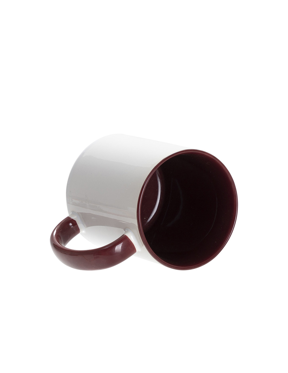 Tasse de couleur intérieure/poignée de 11 oz-marron