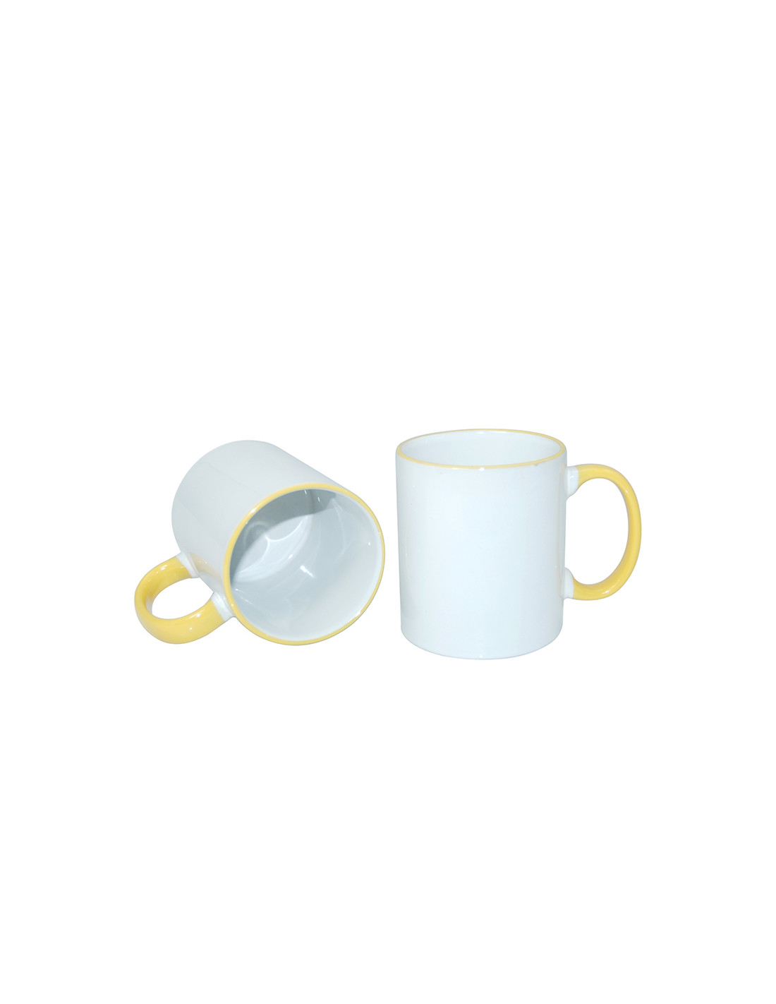 Tasse à poignée à bord de 11 oz - Jaune