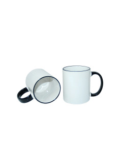 Tasse à poignée à bord de 11 oz - Noir