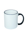 Tasse à poignée à bord de 11 oz - Noir