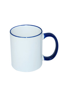Tasse à poignée à bord de 11 oz - Bleu 2