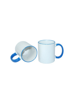Tasse à poignée à bord de 11 oz - Bleu clair