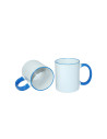 Tasse à poignée à bord de 11 oz - Bleu clair
