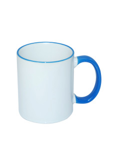 Tasse à poignée à bord de 11 oz - Bleu clair 2