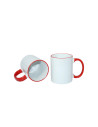 Tasse à poignée à bord de 11 oz - Rouge