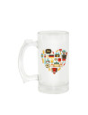 Chope à bière en verre de 16 oz (clair)