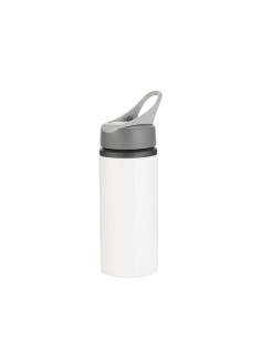 Botella de aluminio de 22 oz/650 ml con asa (blanca)