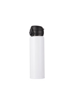 Botella de acero inoxidable con tapa pop de 500 ml / 17 oz (blanca)