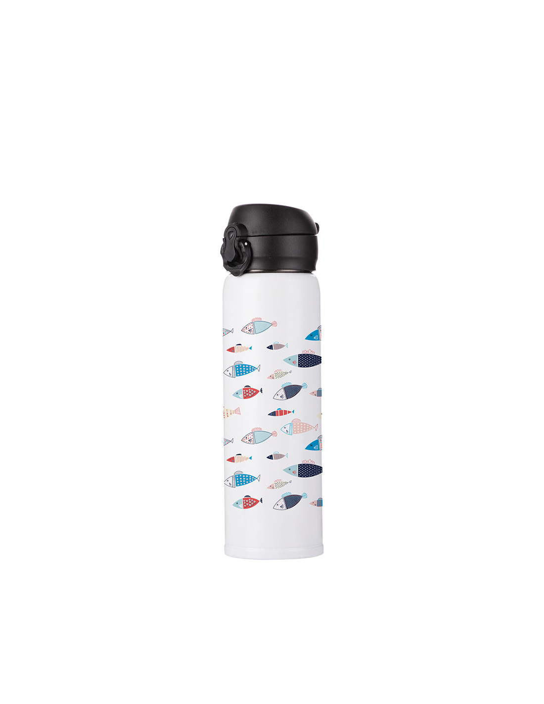 Bouteille en acier inoxydable avec couvercle pop de 500 ml/17 oz (blanc)