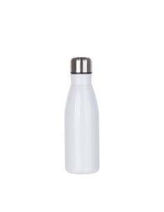 Botella de aluminio con forma de cola de 17 oz/500 ml (blanca)
