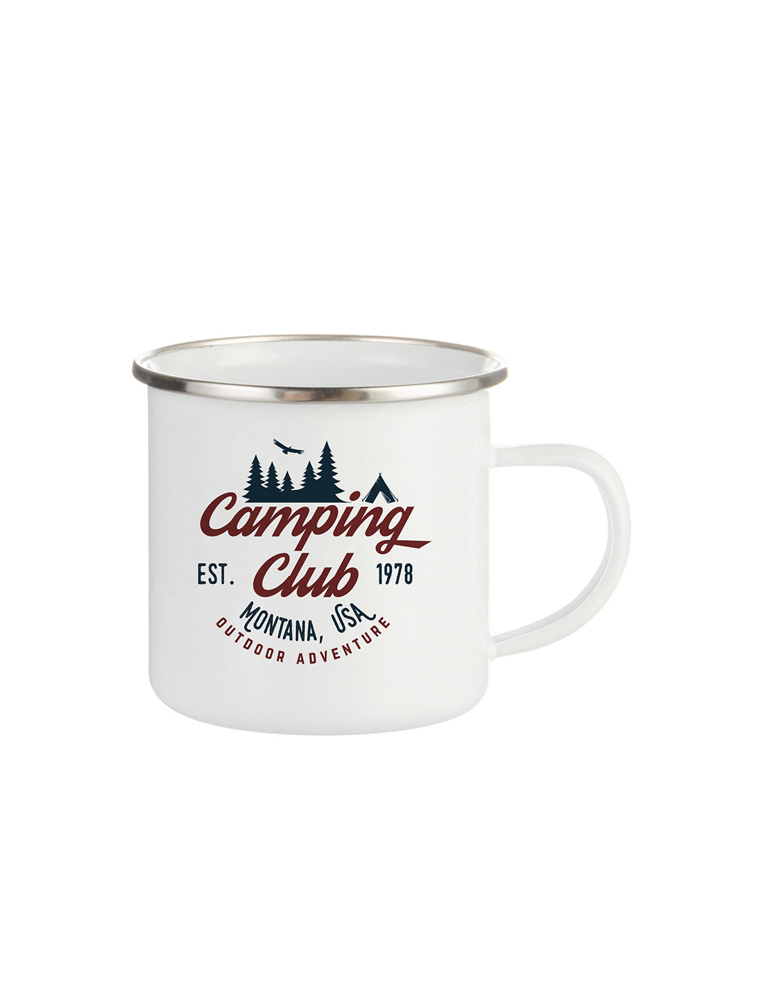 Tasse en émail de 12 oz avec fond plat