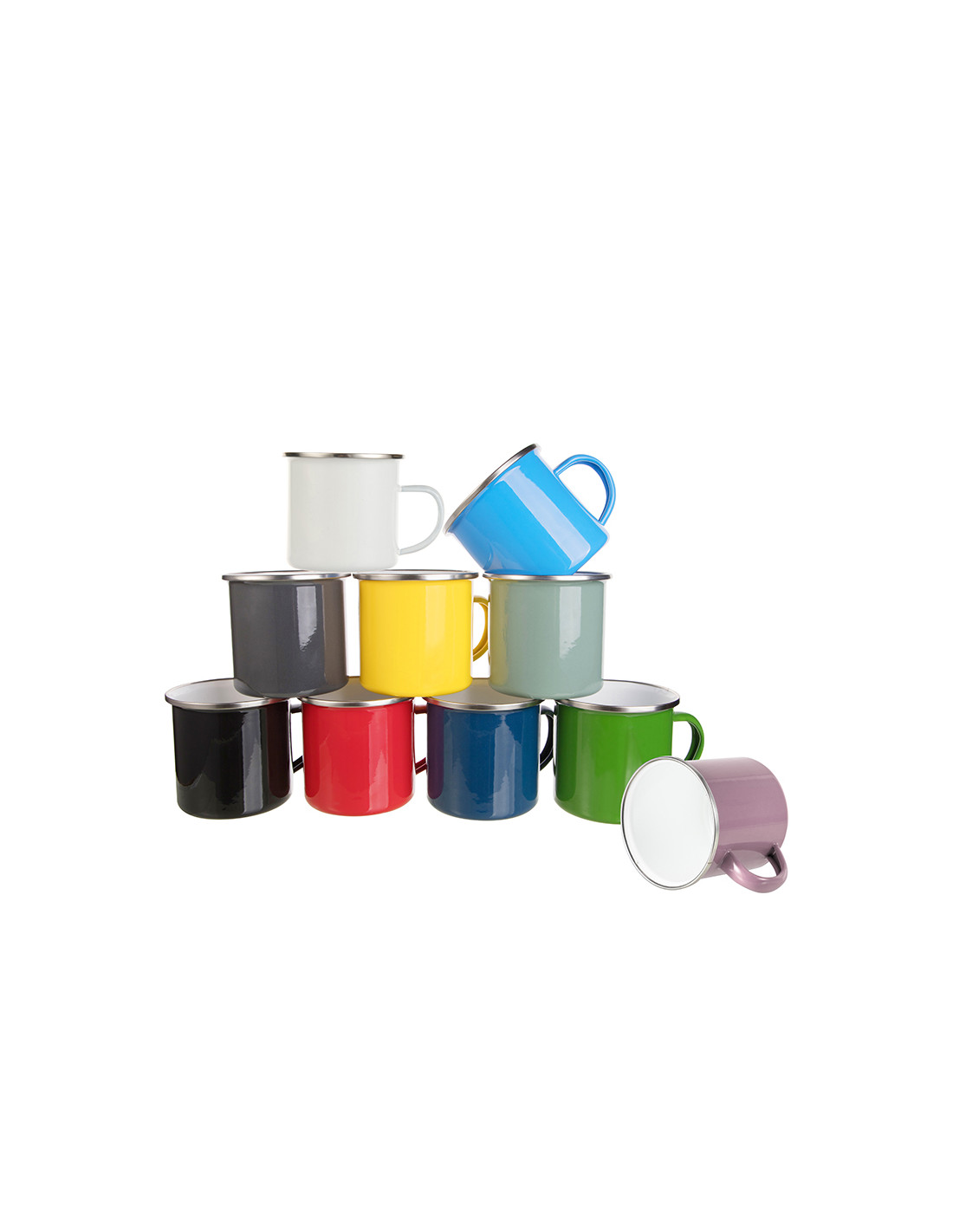 Tasse en émail de 12 oz avec fond plat