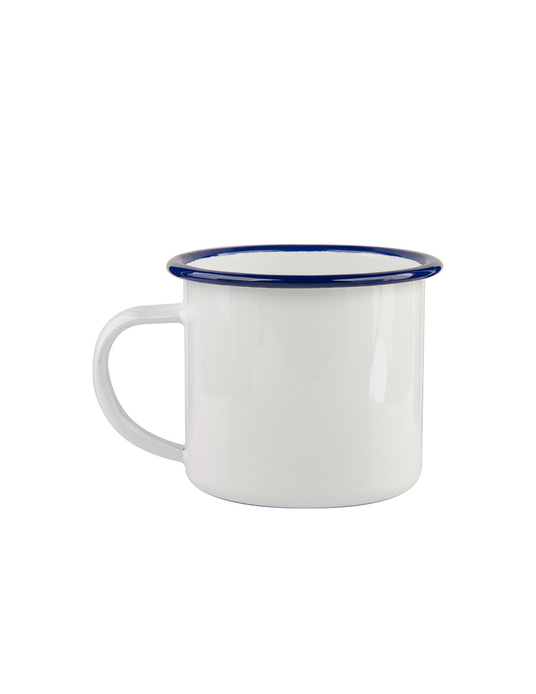Tasse en émail de 12 oz/360 ml (bord bleu)
