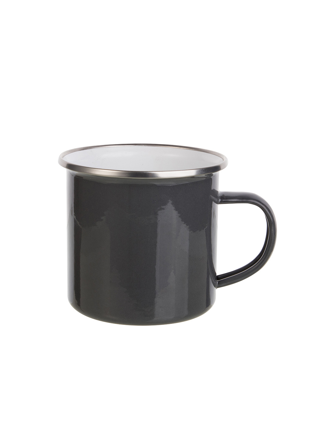 Tasse en émail coloré de 12 oz/360 ml (gris noir)