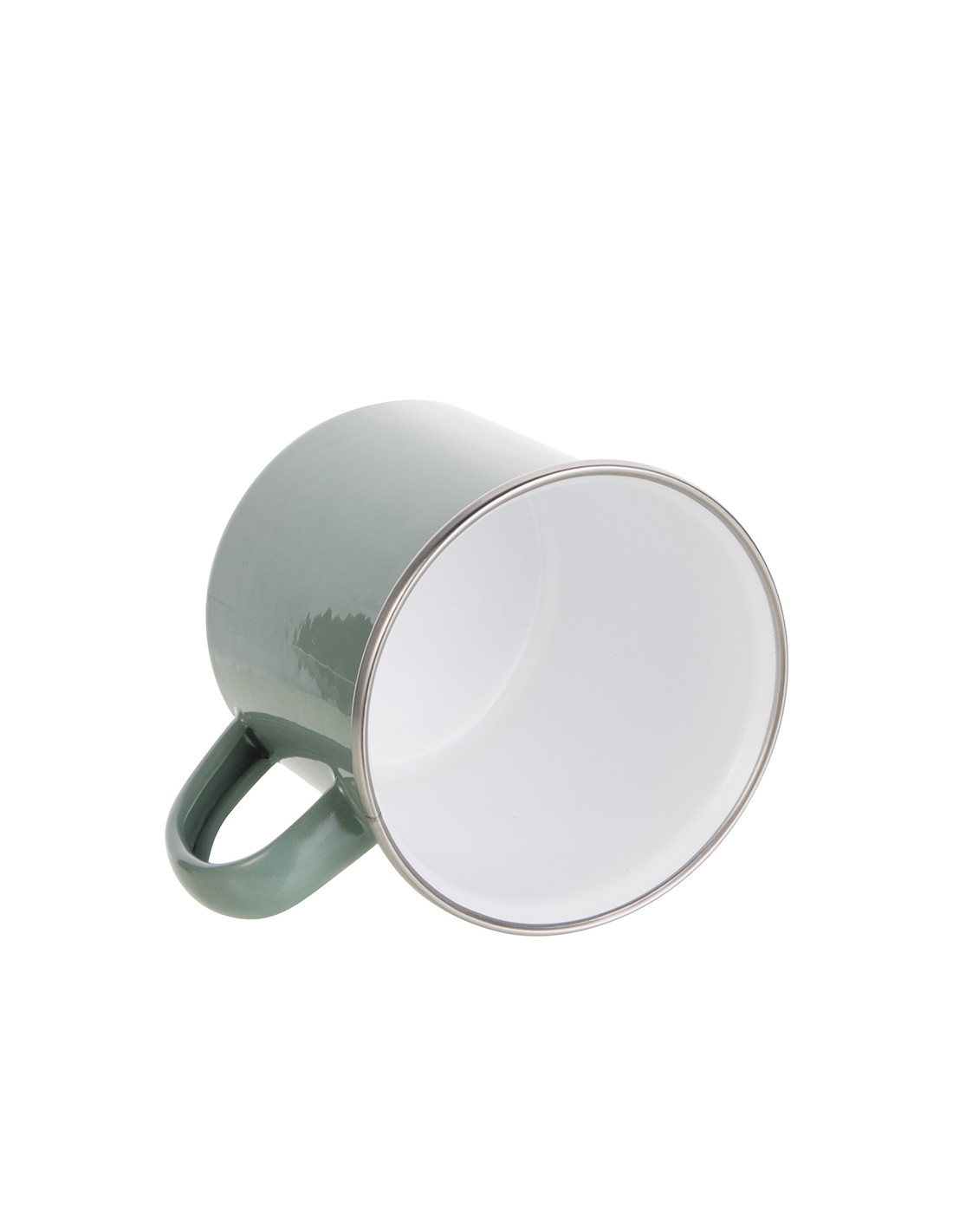 Tasse en émail coloré de 12 oz/360 ml (gris vert)