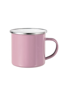 Tasse en émail coloré de 12 oz/360 ml (rose)