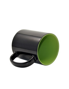 Tasse noire à couleur changeante de 11oz (couleur intérieure)-vert clair 2