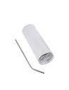 Gobelet en acier inoxydable de 20 oz/600 ml avec paille et couvercle en acier inoxydable (blanc)