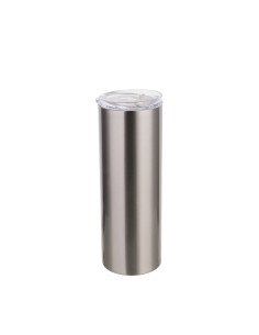 Gobelet 20oz/600ml avec paille et couvercle (argent)