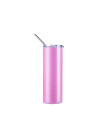 Gobelet SS à couleur changeante de 20 oz/600 ml avec paille et couvercle (activé par UV, blanc à rouge)