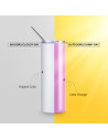 Gobelet SS à couleur changeante de 20 oz/600 ml avec paille et couvercle (activé par UV, blanc à rouge)