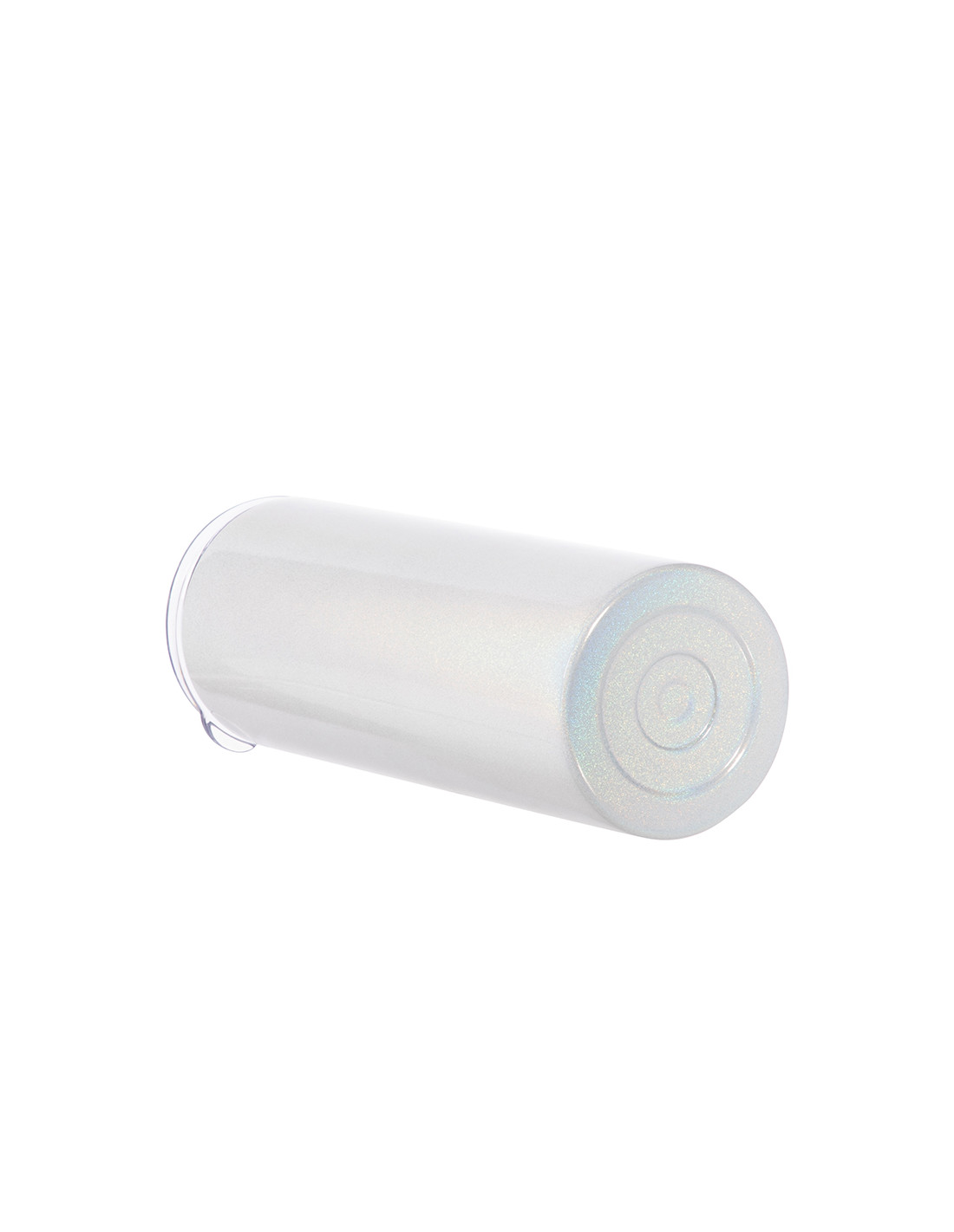 Gobelet fin en acier inoxydable scintillant à paillettes de 20 oz/600 ml avec paille (blanc)