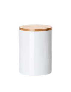 Pot de rangement en céramique de 25 oz avec couvercle en bambou