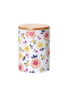 Pot de rangement en céramique de 25 oz avec couvercle en bambou