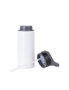Bouteille d'eau en aluminium de 20 OZ/650 ml avec bouchon noir (blanc)