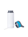 Bouteille d'eau en aluminium de 20 OZ/650 ml avec bouchon bleu (blanc)
