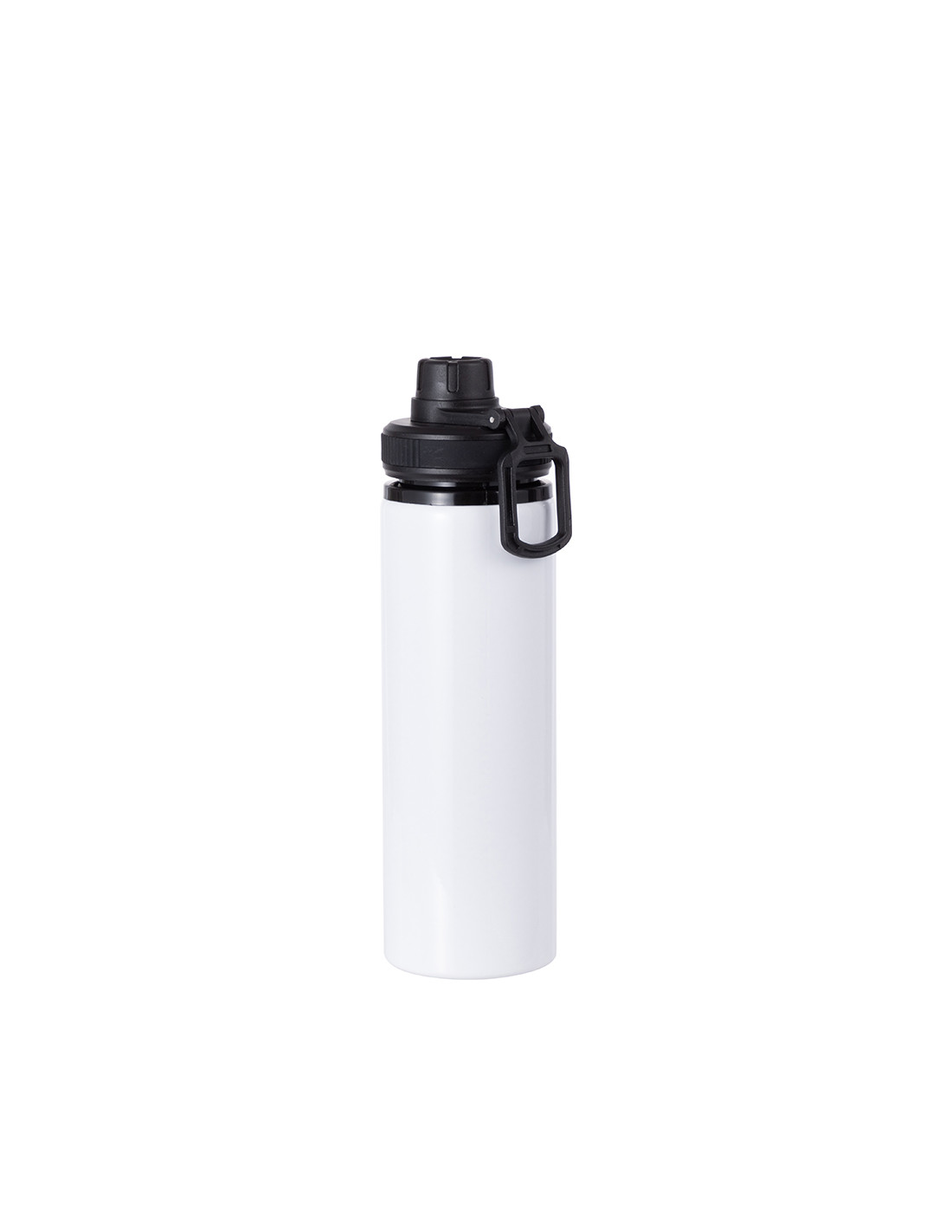 Bouteille d'eau en aluminium de 25 OZ/850 ml avec bouchon noir (blanc)