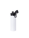Bouteille d'eau en aluminium de 25 OZ/850 ml avec bouchon noir (blanc)
