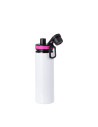 Bouteille d'eau en aluminium de 25 OZ/850 ml avec bouchon rose rouge (blanc)