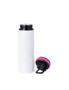 Bouteille d'eau en aluminium de 25 OZ/850 ml avec bouchon rose rouge (blanc)