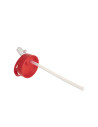 Bouteille en aluminium blanc de 20 oz/600 ml avec couvercle en paille rouge