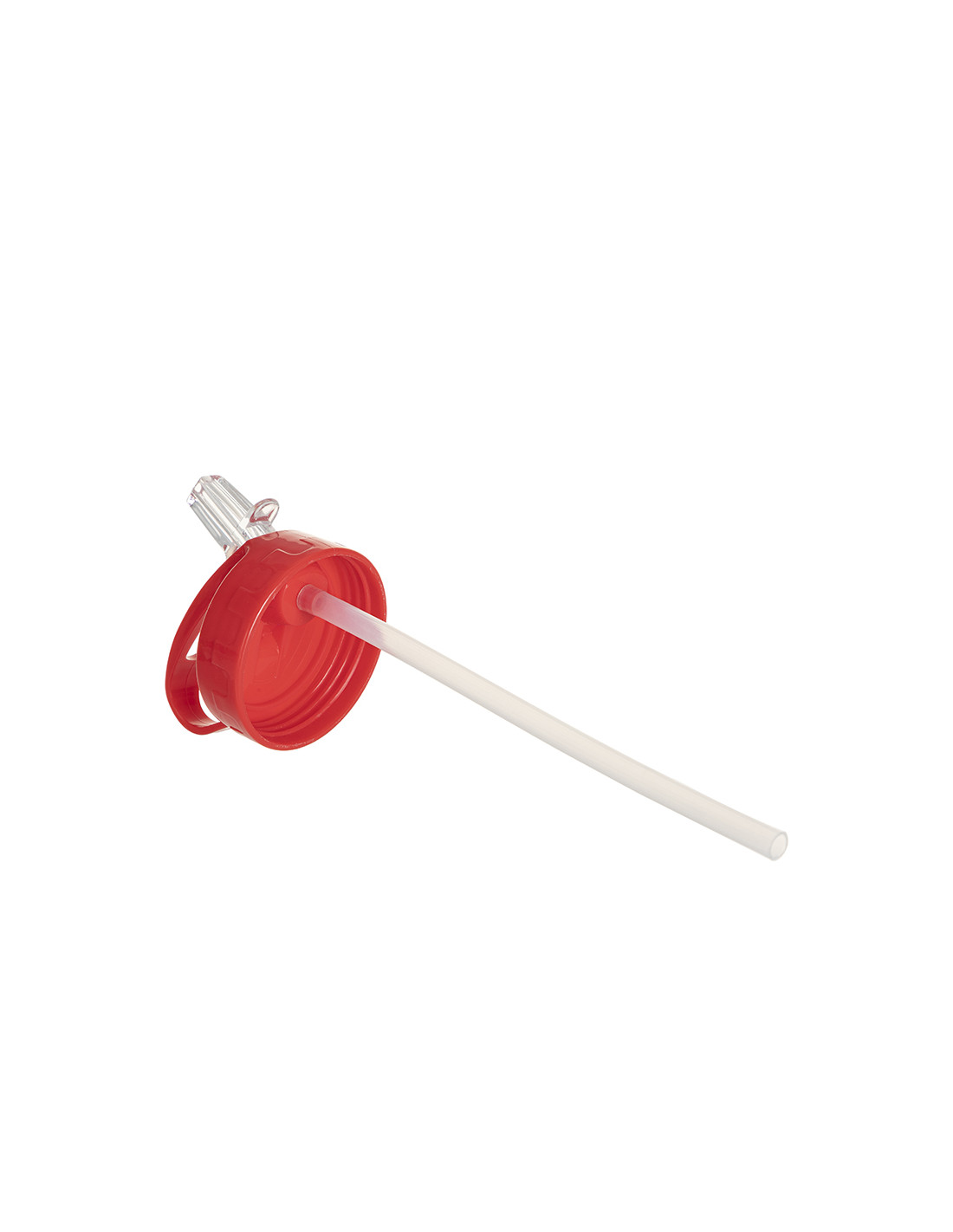 Bouteille en aluminium blanc de 20 oz/600 ml avec couvercle en paille rouge