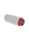 Bouteille en aluminium blanc de 20 oz/600 ml avec couvercle en paille rouge