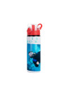 Bouteille d'eau en aluminium de 750 ml avec bouchon rouge (blanc)