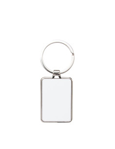 Porte-clés en métal (carré à coin rond, 4x4 cm)