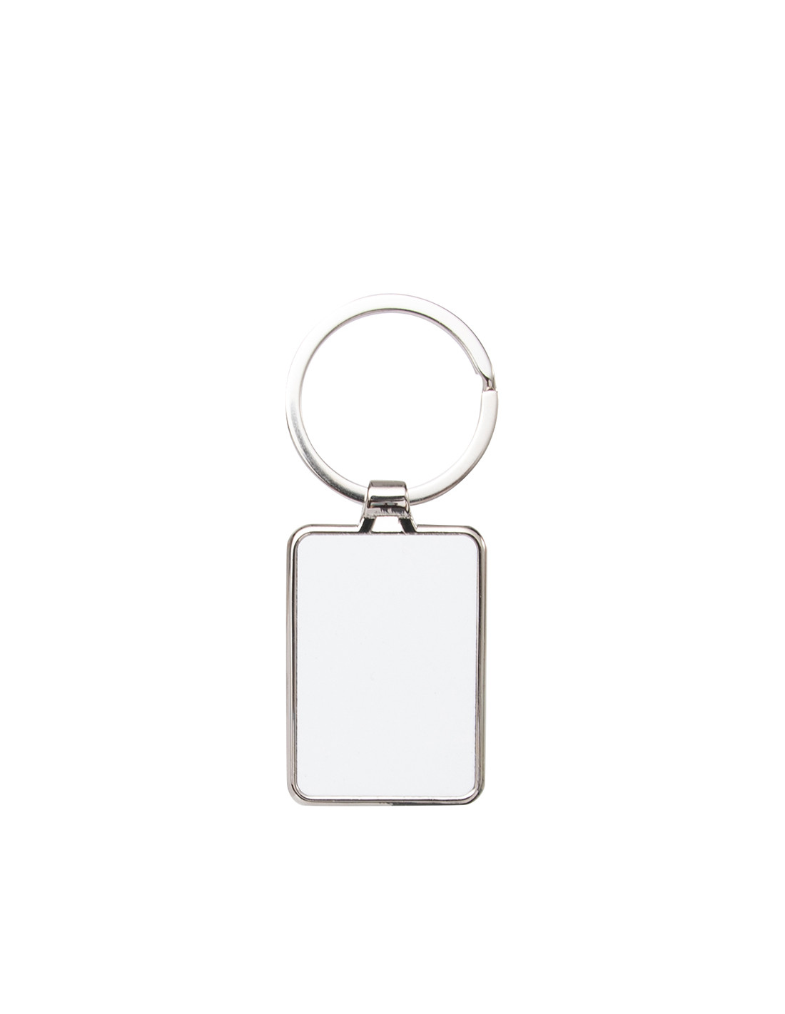 Porte-clés en métal (carré à coin rond, 4x4 cm)